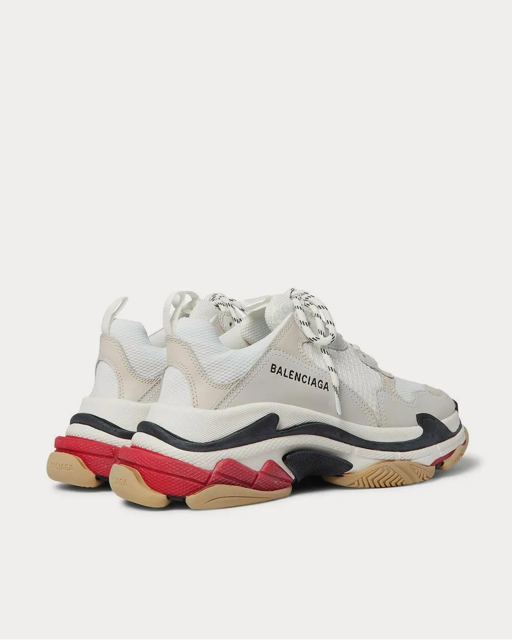 Triple S Mesh, Nubuck and Leather  White low top sneakers