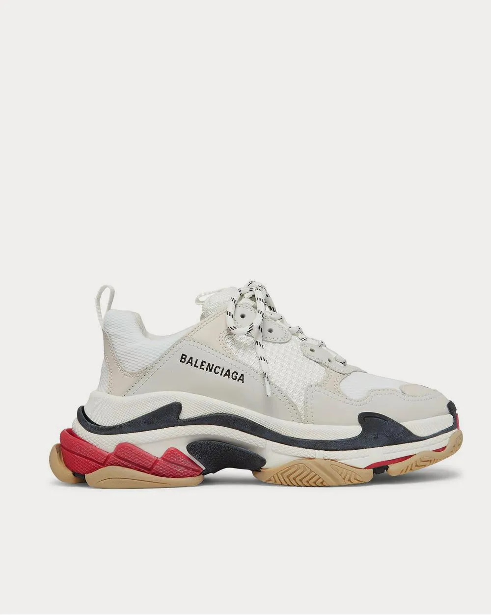 Triple S Mesh, Nubuck and Leather  White low top sneakers