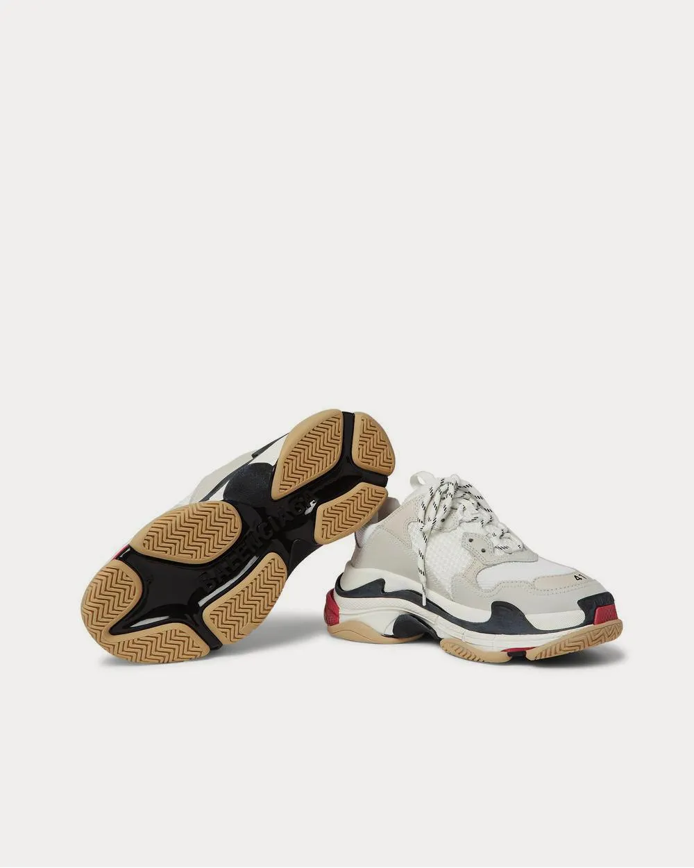 Triple S Mesh, Nubuck and Leather  White low top sneakers