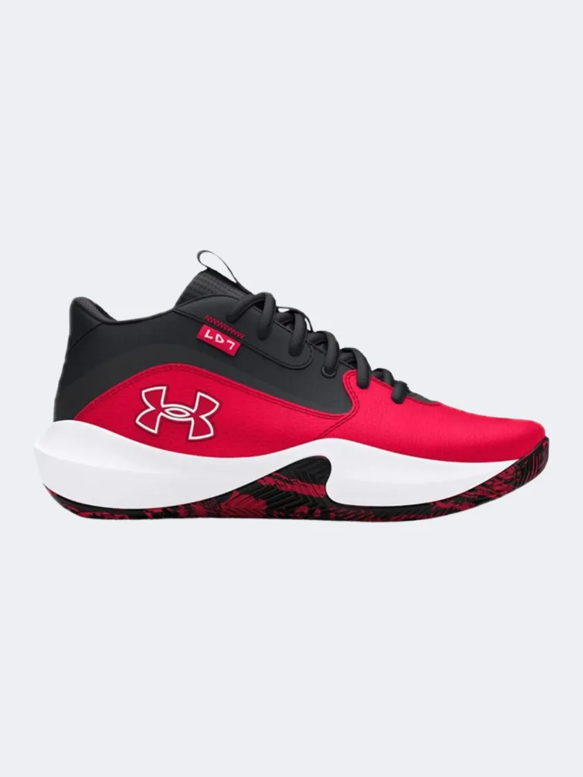 Under Armour Lockdown 7 Gs Boys Basketball Sneakers Red/Black/White