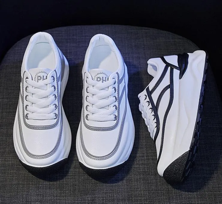 Versatile Leather Platform Shoes