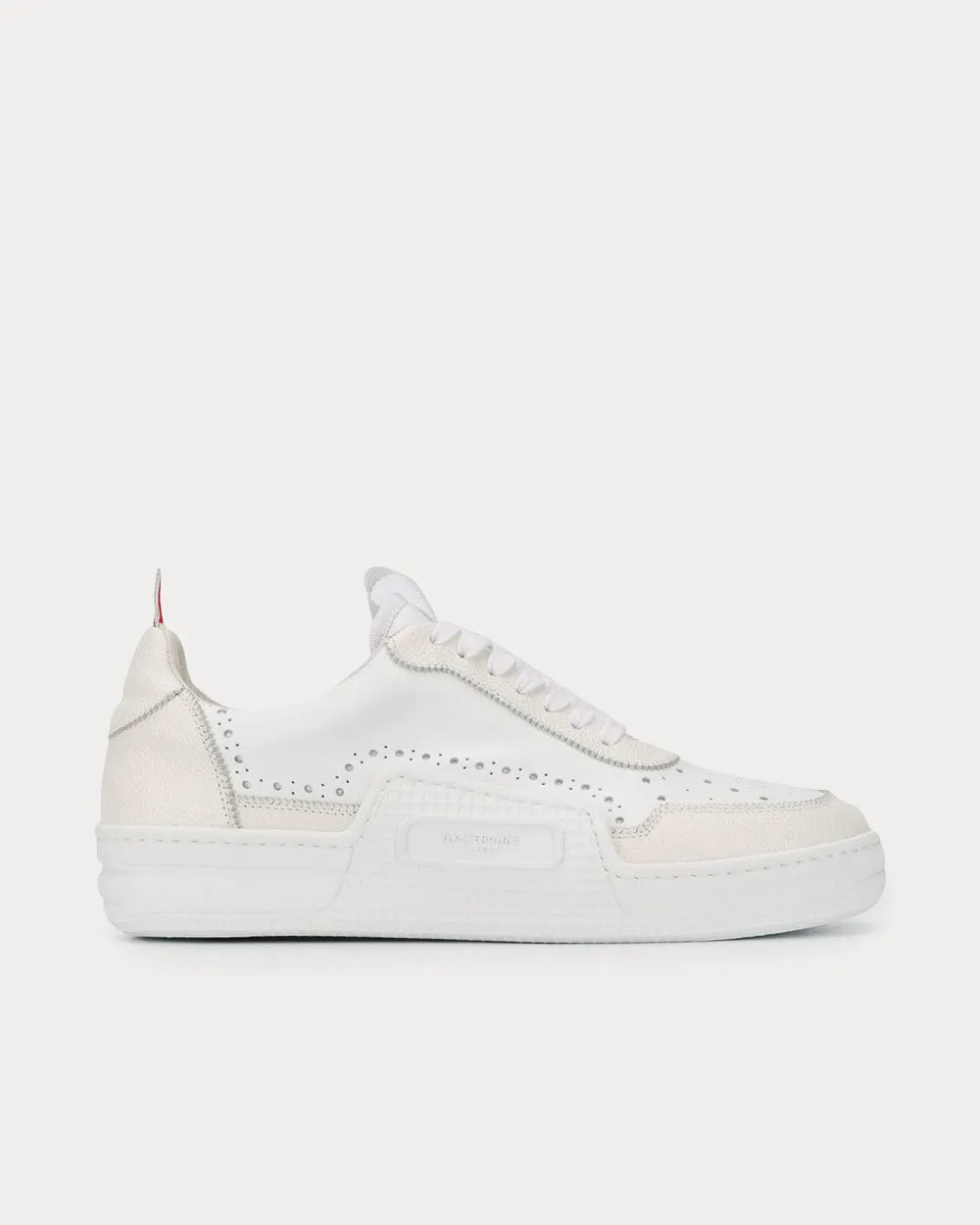 Vitello Calfskin Basketball White Low Top Sneakers
