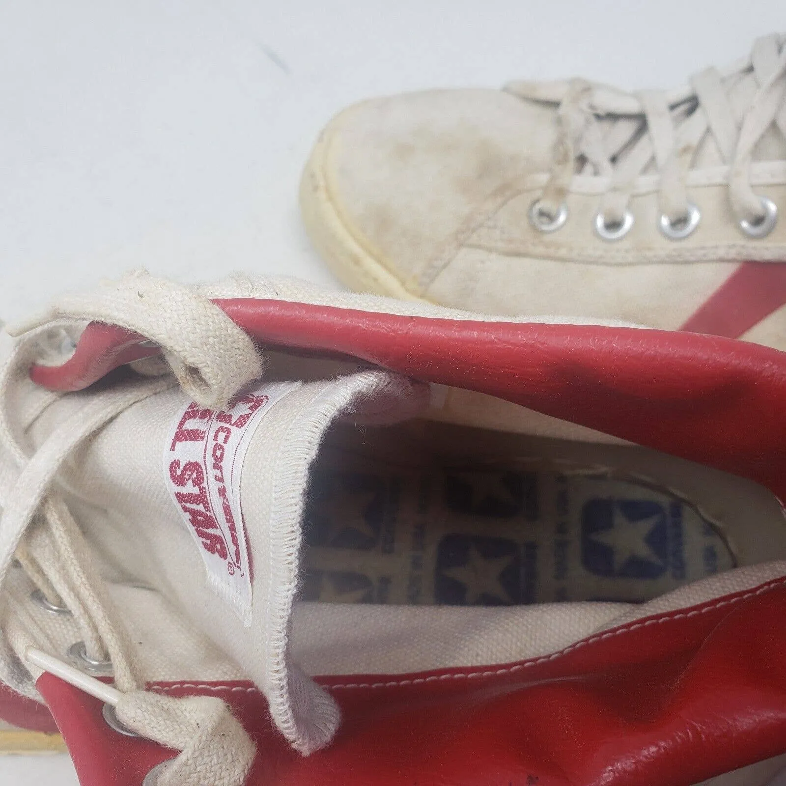 VTG 70s Converse One Star Dr J Basketball Hi Tops Sneakers Shoes Mens 13 USA Red