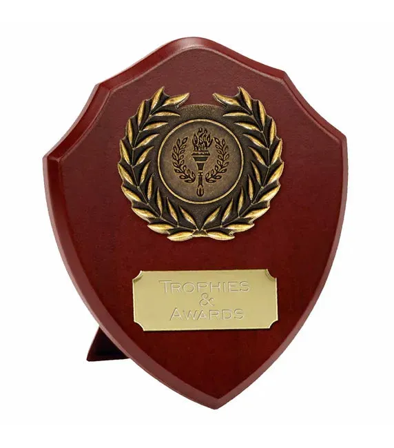 W273Q - Triumph Gold Laurel Wooden Presentation Shield (5 Sizes)