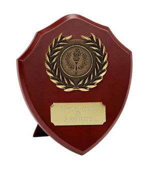 W273Q - Triumph Gold Laurel Wooden Presentation Shield (5 Sizes)