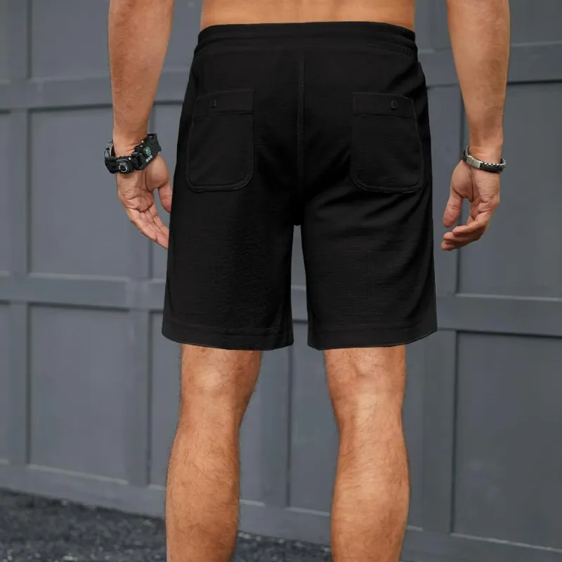 Waffle Texture Shorts – Adjustable Fit with Secure Pockets