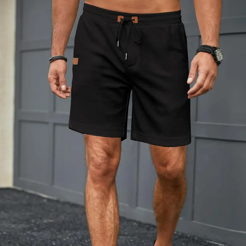 Waffle Texture Shorts – Adjustable Fit with Secure Pockets