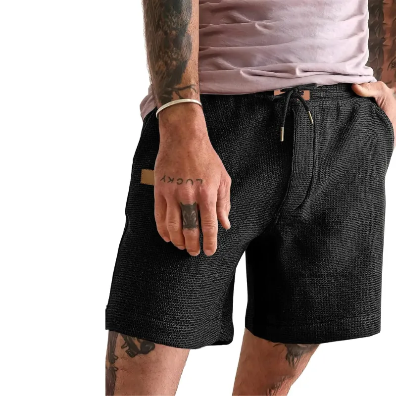 Waffle Texture Shorts – Adjustable Fit with Secure Pockets