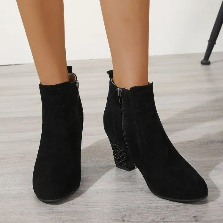 Women's Suede Deep Cut Martin Boots – Fashion Style